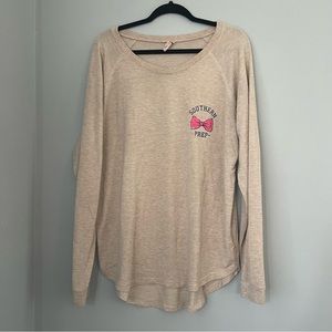 Southern Prep Long Sleeve Tan Simply jersey Sweater Shirt Size XL